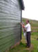 09 Ian the fireman paints the gable wall