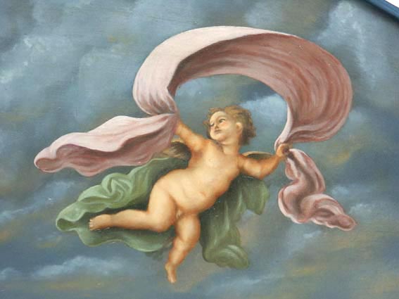 Il putto che controlla il vento sul mare della Baia di Napolit