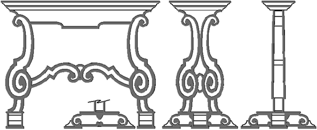 Drawing of the elaborate stands