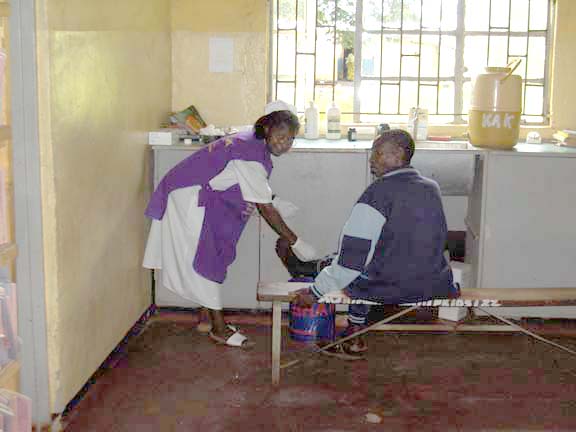 Annie treating a patient
