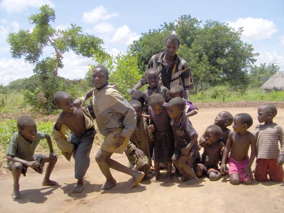 Village kids having fun
