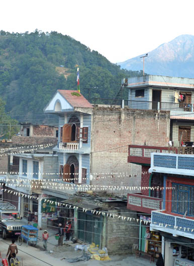 02 Besisahar street view from our hotel