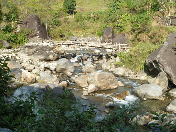 11 A hair-raisingly rickety bamboo bridge