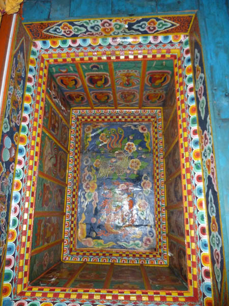 07 A lacqured Life of the Buddha in a ceiling recess