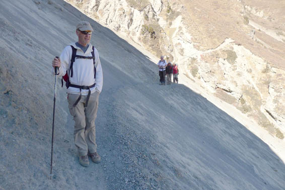 22 Narrow track across loose shale slopes