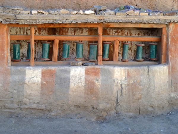 06 Jhong Gompa ancient prayer wheels