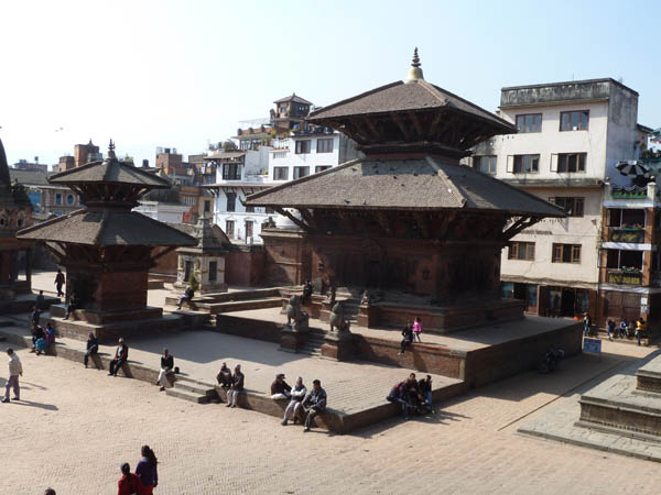 11 Durbar Square with temples and our hotel in the background