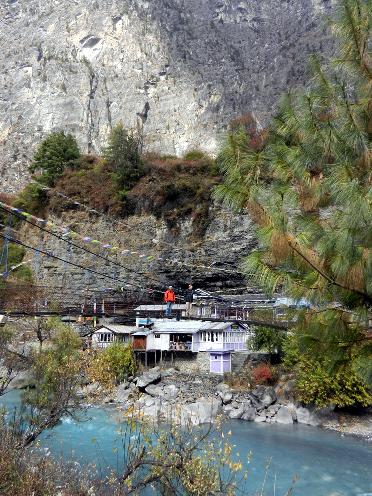 13 Johnny and Rajendra on a suspension bridge