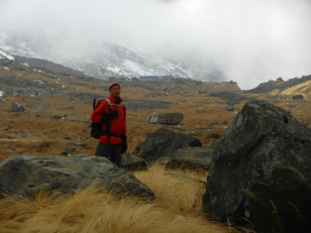 09 Johnny with Annapurna Base Camp in the background