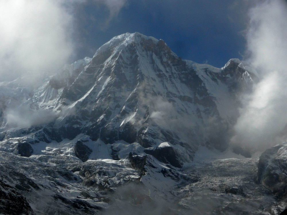 10 Annapurna South starts to emerge out of the mists