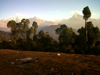01 Sunrise over Annapurna south and Machhapuchhre from Australian Camp